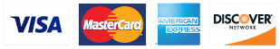 We accept Visa, Mastercard, Discover, and American Express